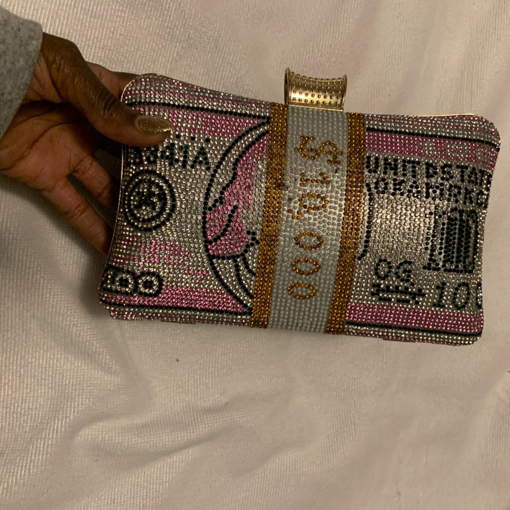 Rhinestone Money Clutch